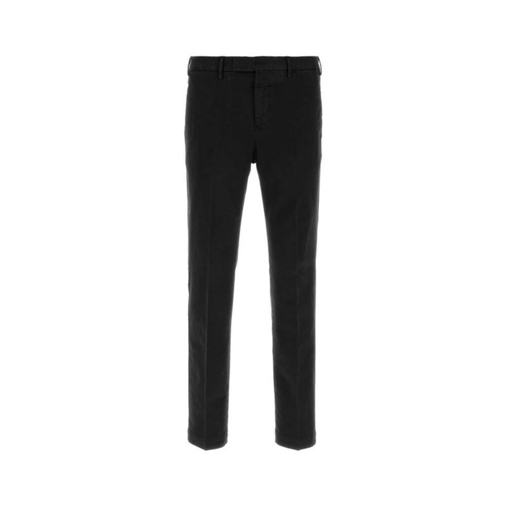 Pt Torino Men Black Stretch Cotton Pant